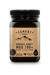 Egmont Honey Manuka Honey MGO 100+, 500g jar, pure New Zealand honey, rich flavor and natural benefits.